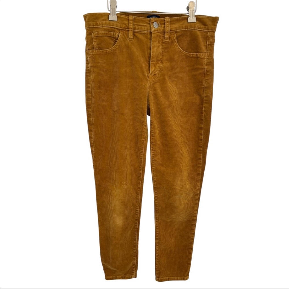 J. Crew Women’s Cognac Brown Corduroy Mid Rise Stretch Skinny Pants Size 27